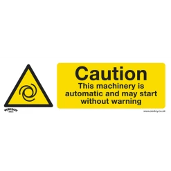 Sealey Caution Automatic Machinery - Warning Safety Sign - Self-Adhesive Vinyl