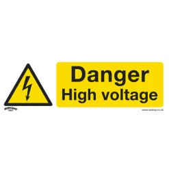 Sealey Danger High Voltage - Warning Safety Sign - Rigid Plastic - Pack Of 10