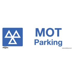 Sealey MOT Parking - Warning Safety Sign - Self-Adhesive Vinyl - Pack Of 10
