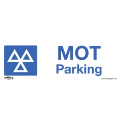 Sealey MOT Parking - Warning Safety Sign - Self-Adhesive Vinyl