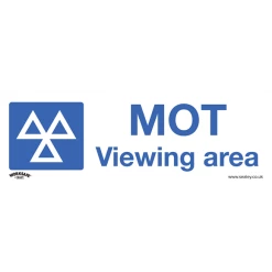 Sealey MOT Viewing Area - Warning Safety Sign - Rigid Plastic