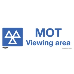Sealey MOT Viewing Area - Warning Safety Sign - Self-Adhesive Vinyl - Pack Of 10