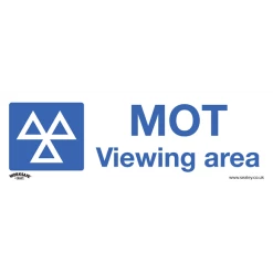 Sealey MOT Viewing Area - Warning Safety Sign - Self-Adhesive Vinyl