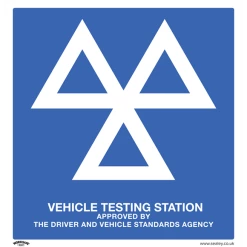 Sealey MOT Testing Station - Warning Safety Sign - Aluminium Composite