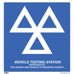Sealey MOT Testing Station - Warning Safety Sign - Rigid Plastic