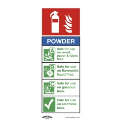 Sealey Powder Fire Extinguisher - Safe Conditions Safety Sign - Self-Adhesive Vinyl -Pack Of 10