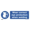 Sealey Wear Eye Protection When Welding - Mandatory Safety Sign - Self-Adhesive Vinyl - Pack Of 10