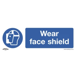Sealey Wear Face Shield - Mandatory Safety Sign - Self-Adhesive Vinyl