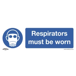 Sealey Respirators Must Be Worn - Mandatory Safety Sign - Rigid Plastic