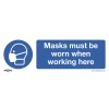 Sealey Masks Must Be Worn - Mandatory Safety Sign - Self-Adhesive Vinyl