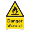Sealey Danger Waste Oil - Warning Safety Sign - Self-Adhesive Vinyl - Pack Of 10