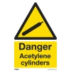 Sealey Danger Acetylene Cylinders - Warning Safety Sign - Rigid Plastic - Pack Of 10
