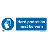 Sealey Hand Protection Must Be Worn - Mandatory Safety Sign - Self-Adhesive Vinyl - Pack Of 10
