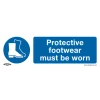 Sealey Protective Footwear Must Be Worn - Mandatory Safety Sign - Rigid Plastic - Pack Of 10