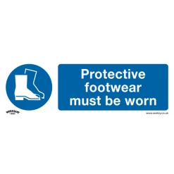 Sealey Protective Footwear Must Be Worn - Mandatory Safety Sign - Self-Adhesive Vinyl