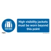 Sealey High Visibility Jackets Must Be Worn Beyond This Point - Mandatory Safety Sign - Self-Adhesive Vinyl - Pack Of 10