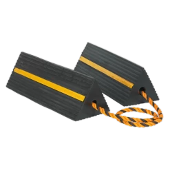 Sealey Heavy-Duty Rubber Wheel Chocks - Pair